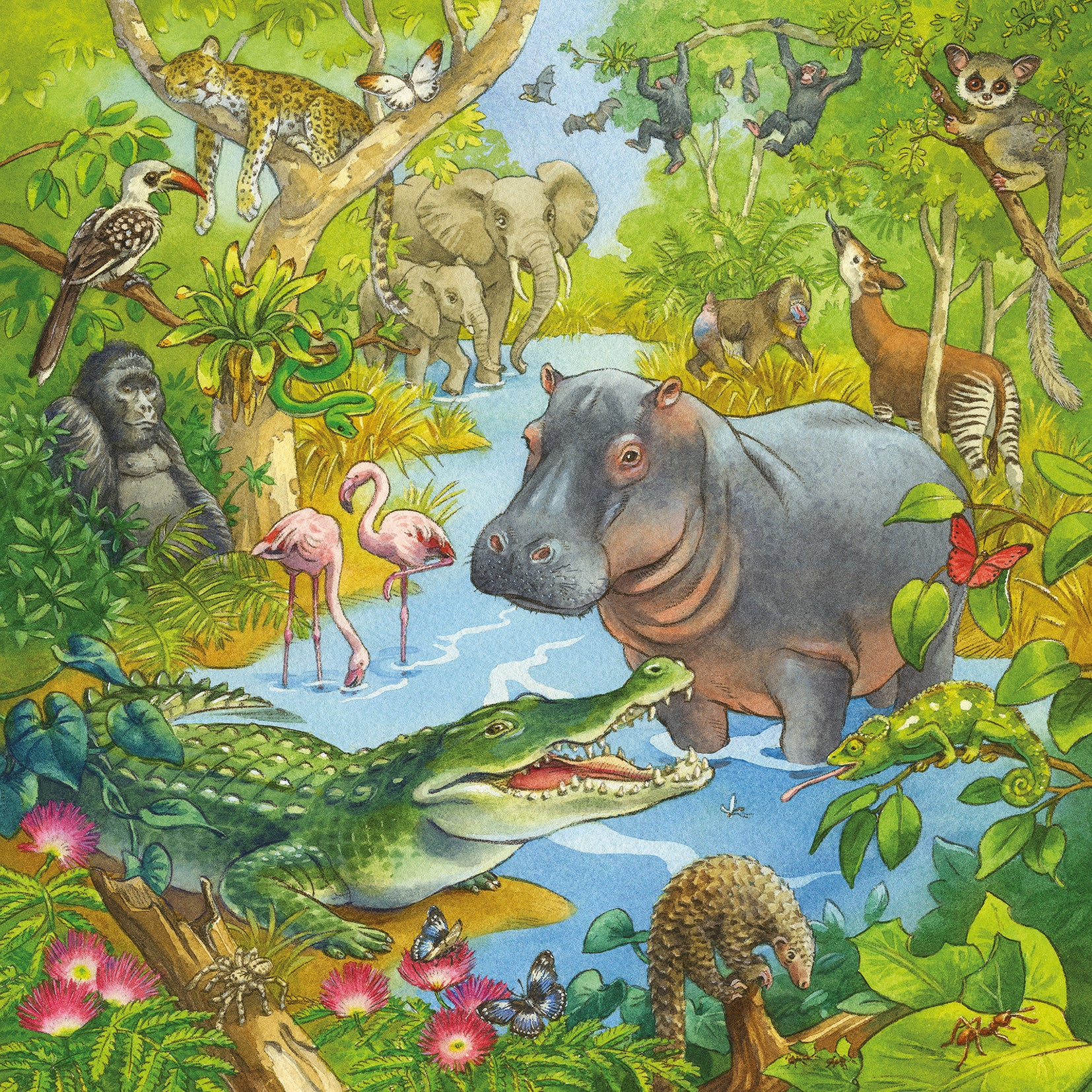 Ravensburger Puzzle 3X49 Pz Diversión En La Selva