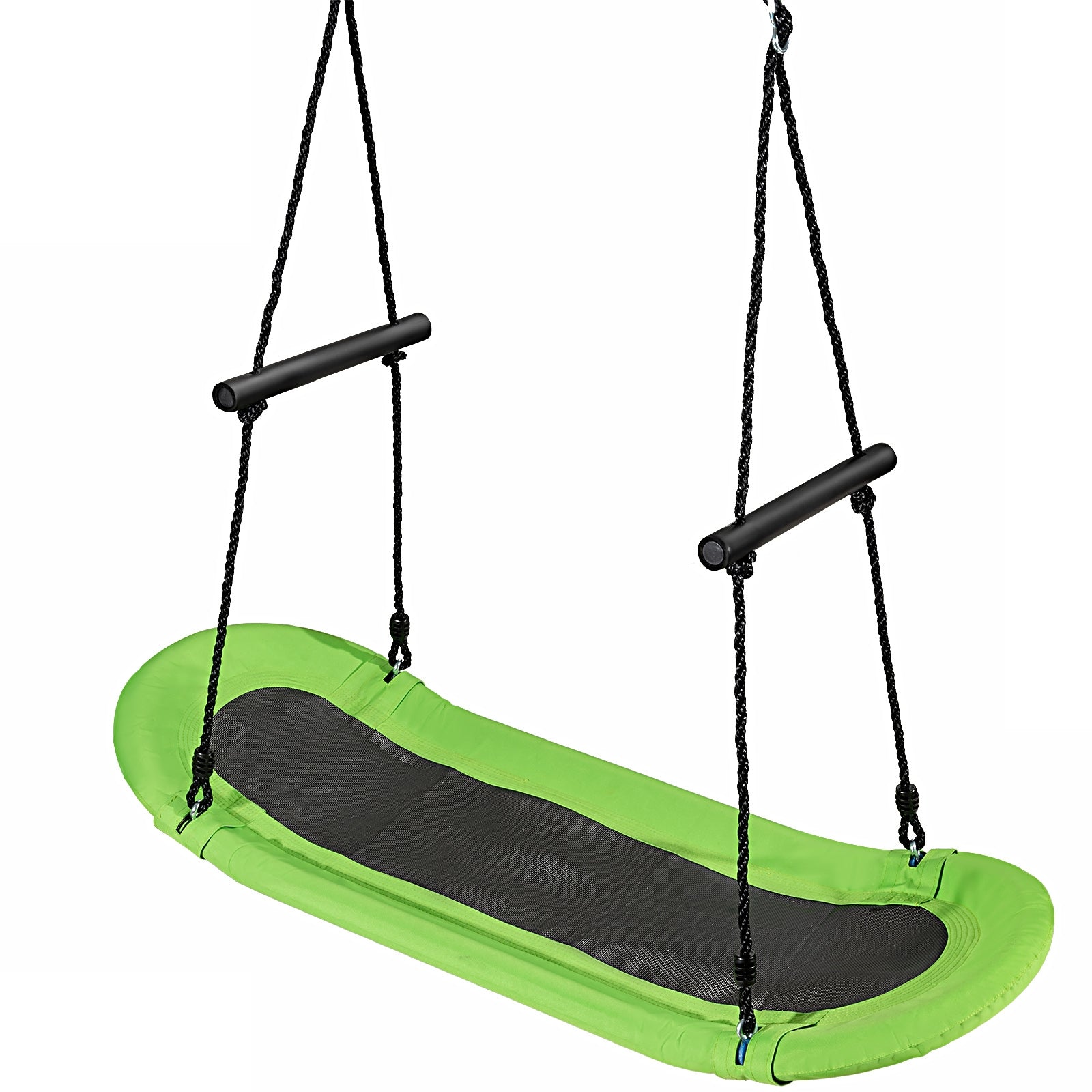 Columpio para Árbol con Ángulos Blandos Altura Regulable y Estructura de Metal para Adultos y Niños Verde